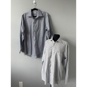 Eagle Shirtmakers Plaid & Striped Dress Shirts Regular Fit Long Sleeve Bundle Lg